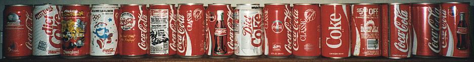 sixth row of coke bottles