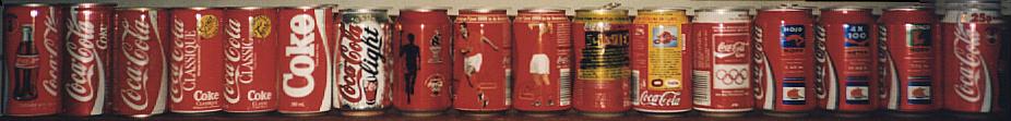 seventh row of coke bottles