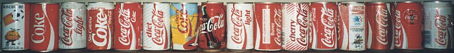 twelveth row of coke bottles